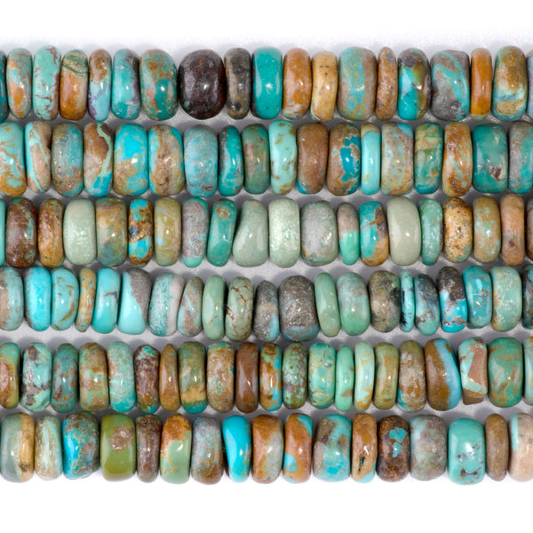 Hubei Turquoise 8mm Blue/Green/Brown Irregular Heishi - 15-16 Inch