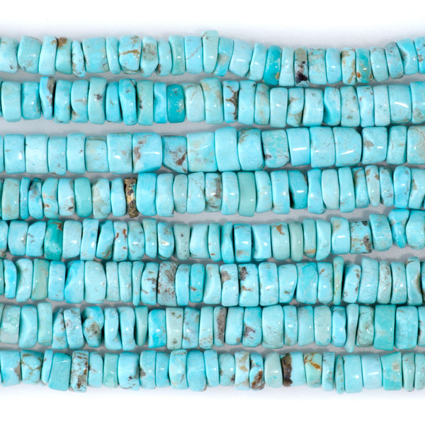 Hubei Turquoise 6mm Blue Irregular Heishi - 15-16 Inch