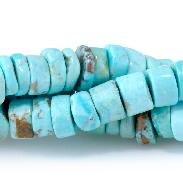 Hubei Turquoise 6mm Blue Irregular Heishi - 15-16 Inch