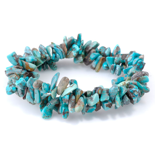 Hubei Turquoise 10-14mm Blue Top Drill Chip - 15-16 Inch
