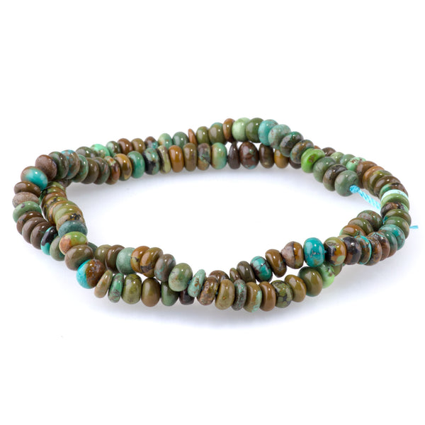 Hubei Turquoise 6mm Irregular Rondelle - 15-16 Inch