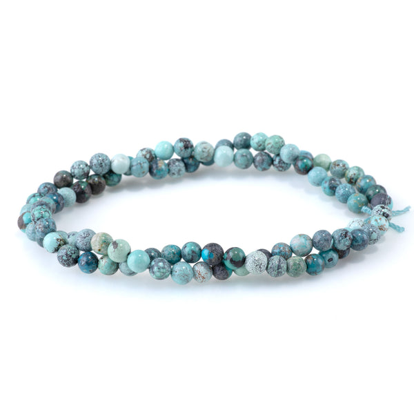 Hubei Turquoise 4mm Cool Blue Round AA - 15-16 Inch