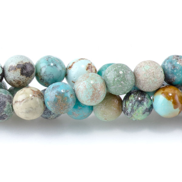 Hubei Turquoise 4mm Light Blue Green Round - 15-16 Inch
