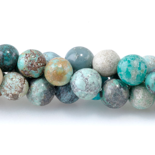 Hubei Turquoise 5mm Light Blue Green Round - 15-16 Inch