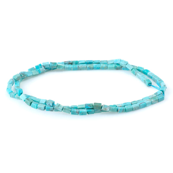 Hubei Turquoise 2x4mm Rectangle Tube AAA Grade - 15-16 Inch