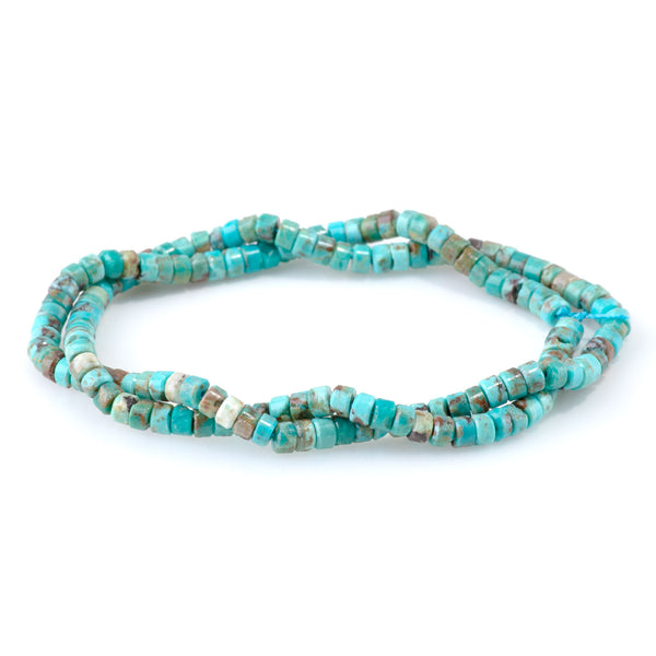 Hubei Turquoise 2x4mm Heishi AA Grade - 15-16 Inch