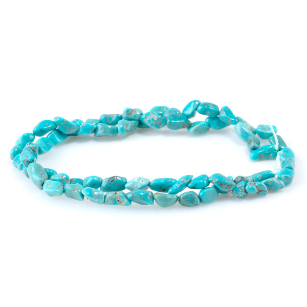 Hubei Turquoise 4x6mm Nugget AA Grade - 15-16 Inch