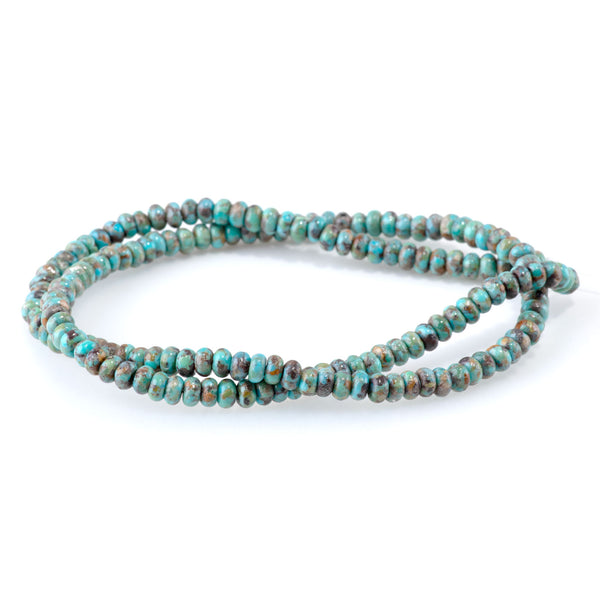 Hubei Turquoise 3x8mm Faceted Rondelle AAA - 15-16 Inch