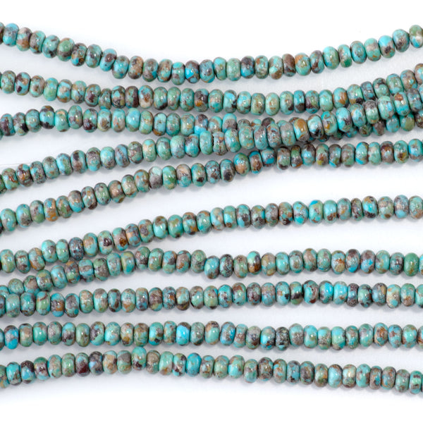 Hubei Turquoise 3x8mm Faceted Rondelle AAA - 15-16 Inch