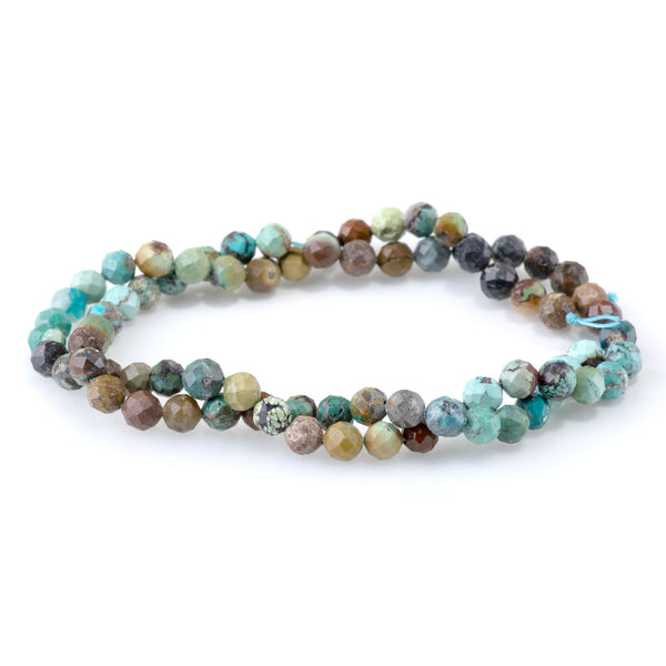 Hubei Turquoise 5mm Banded Faceted Round - 15-16 Inch