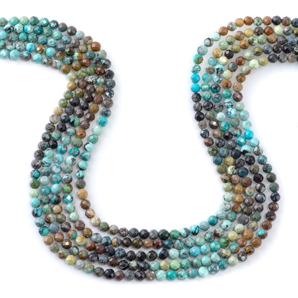 Hubei Turquoise 5mm Banded Faceted Round - 15-16 Inch