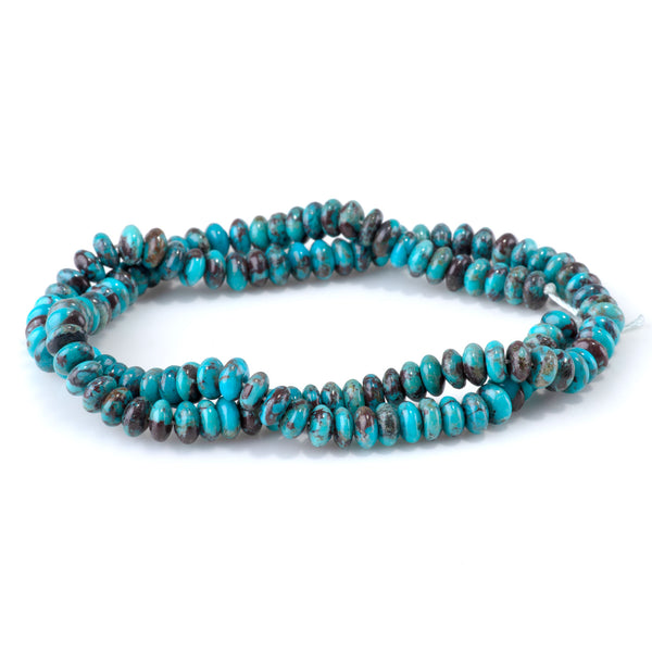 Hubei Turquoise 3x6mm Rondelle Beads AA Grade - 15-16 Grade