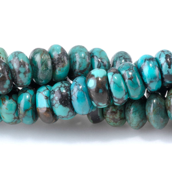 Hubei Turquoise 3x6mm Rondelle Beads AA Grade - 15-16 Grade