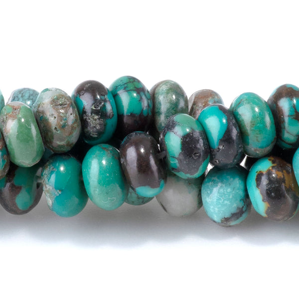Hubei Turquoise 4x6mm Rondelle Beads AA Grade - 15-16 Grade