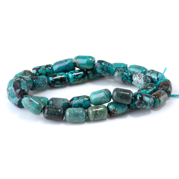Hubei Turquoise 8x12mm Barrel Beads AA Grade - 15-16 Inch