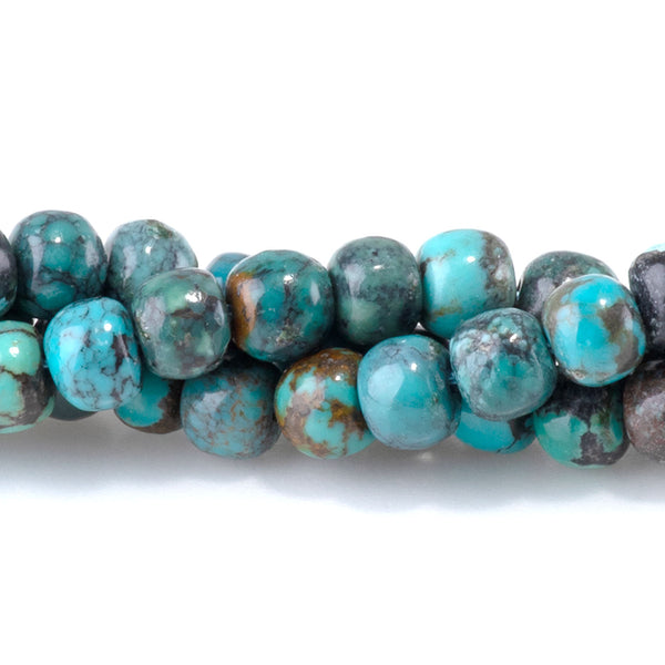 Hubei Turquoise 4x5mm Barrel Beads AA Grade - 15-16 Inch