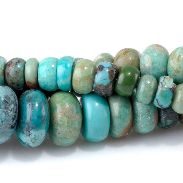Hubei Turquoise 4-10mm Rondelle Beads - 15-16 Inch
