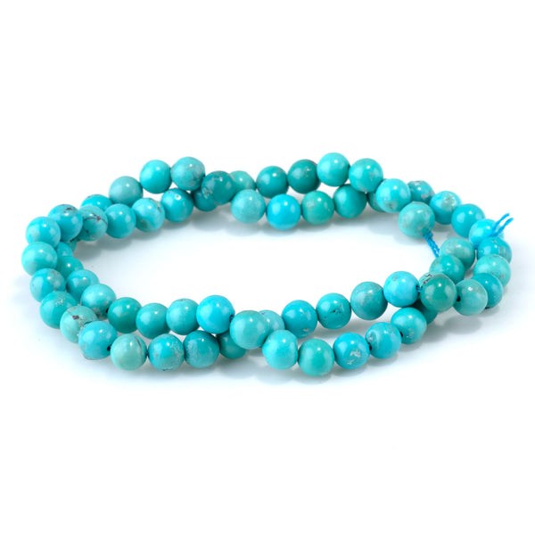 Hubei Turquoise 6-6.2mm Round Beads - 15-16 Inch