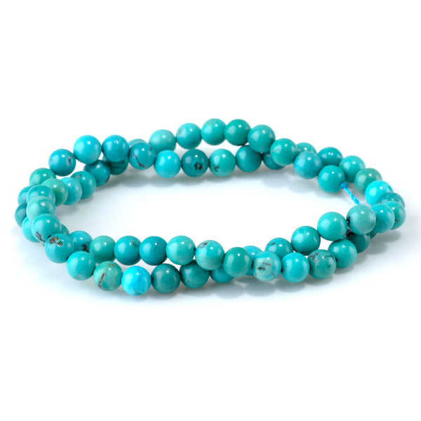Hubei Turquoise 6.2mm Round Beads - 15-16 Inch