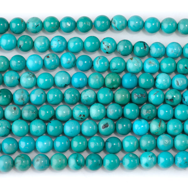 Hubei Turquoise 6.2mm Round Beads - 15-16 Inch