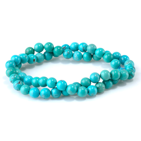 Hubei Turquoise 6.7mm Round Beads - 15-16 Inch