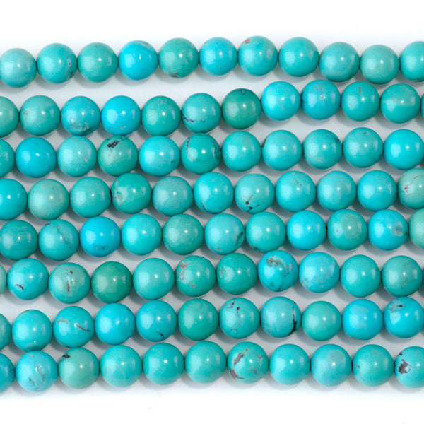 Hubei Turquoise 6.7mm Round Beads - 15-16 Inch