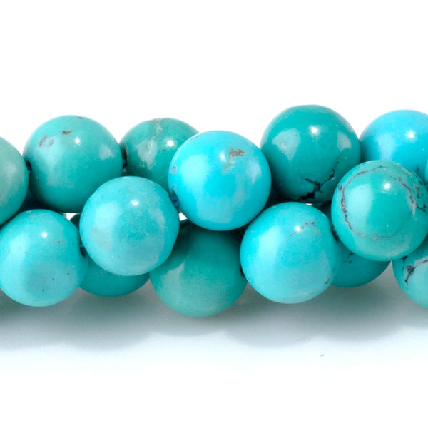 Hubei Turquoise 6.7mm Round Beads - 15-16 Inch