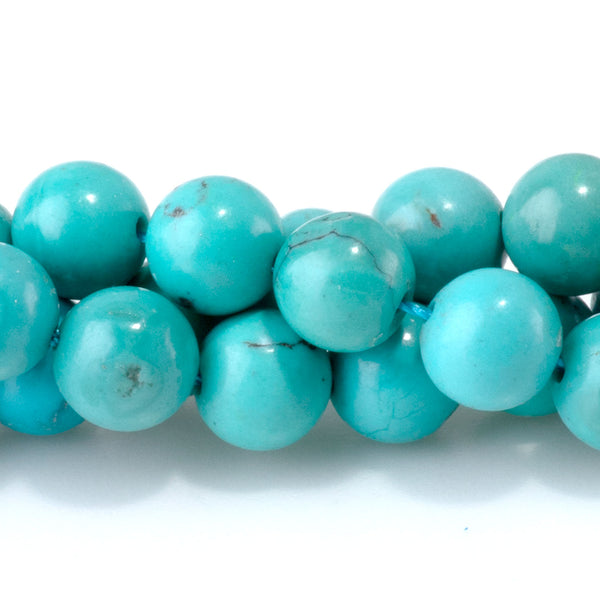Hubei Turquoise 6.8mm Round Beads - 15-16 Inch