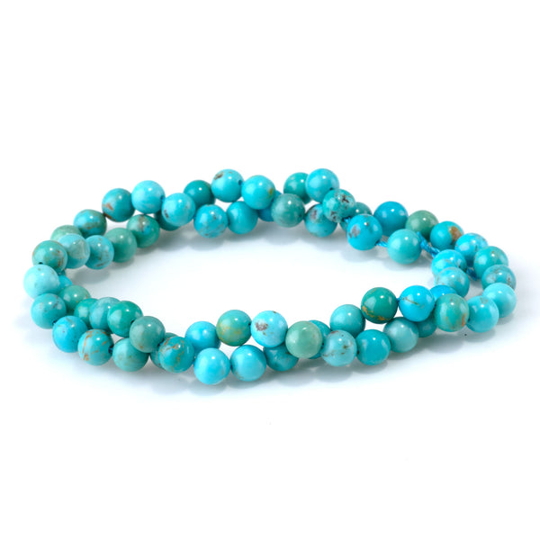 Sky Blue Hubei Turquoise 6-6.5mm Round Beads - 15-16 Inch