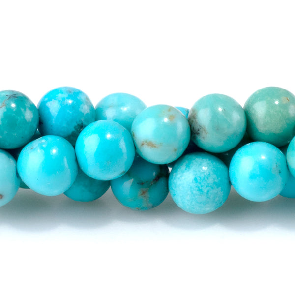 Sky Blue Hubei Turquoise 6-6.5mm Round Beads - 15-16 Inch