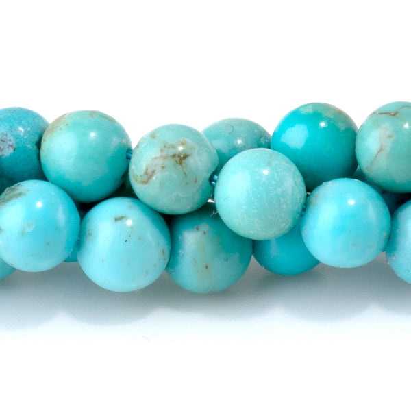 Sky Blue Hubei Turquoise 6.5mm Round Beads - 15-16 Inch