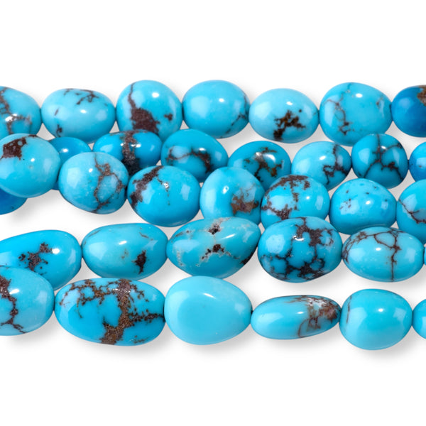 Egyptian Turquoise 3x4-8x10mm Light Blue Graduated Free Form Oval - 15-16 Inch