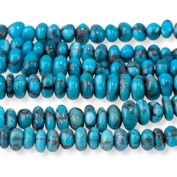 Egyptian Turquoise 3x4-4x7mm Graduated Side Drill Nugget - 15-16 Inch