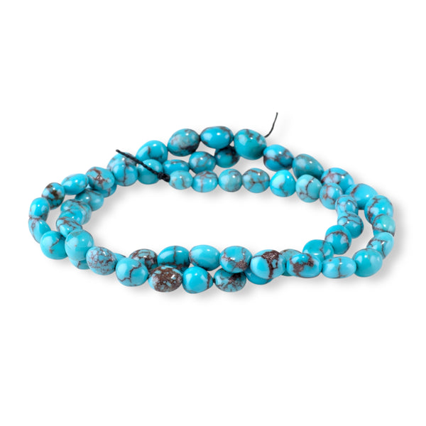 Egyptian Turquoise 4x6-10x14mm Graduated Free Form Oval - 15-16 Inch