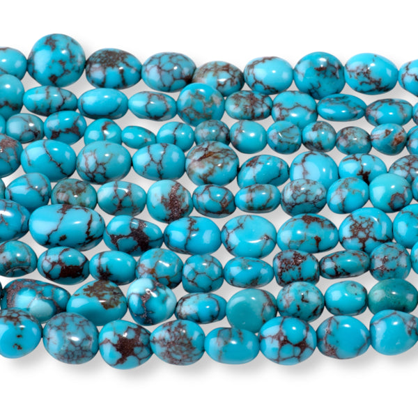 Egyptian Turquoise 4x6-10x14mm Graduated Free Form Oval - 15-16 Inch