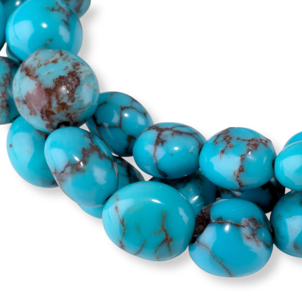 Egyptian Turquoise 4x6-10x14mm Graduated Free Form Oval - 15-16 Inch