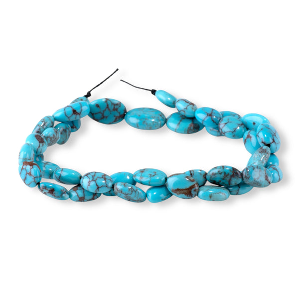 Egyptian Turquoise 4x5-7x10mm Graduated Free Form Oval - 15-16 Inch