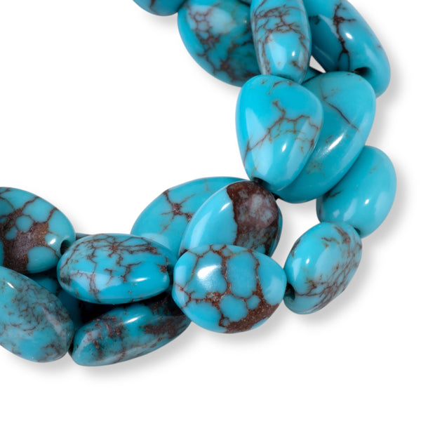 Egyptian Turquoise 4x5-7x10mm Graduated Free Form Oval - 15-16 Inch