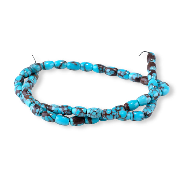 Egyptian Turquoise 6x8mm Barrel - 15-16 Inch