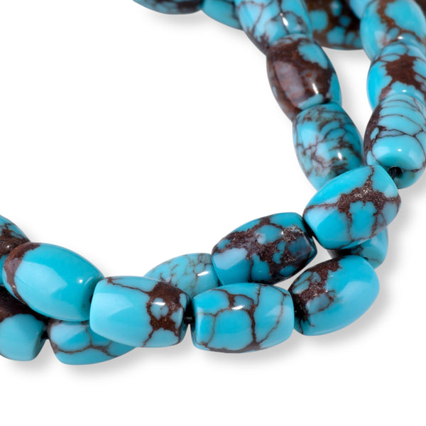 Egyptian Turquoise 6x8mm Barrel - 15-16 Inch