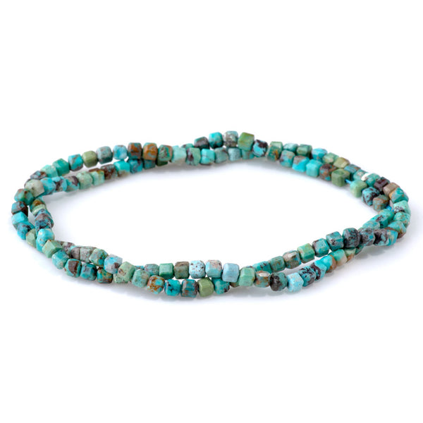 Hubei Turquoise 3mm Table Cut Cube A Grade - 15-16 Inch