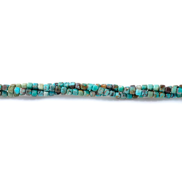 Hubei Turquoise 3mm Table Cut Cube A Grade - 15-16 Inch