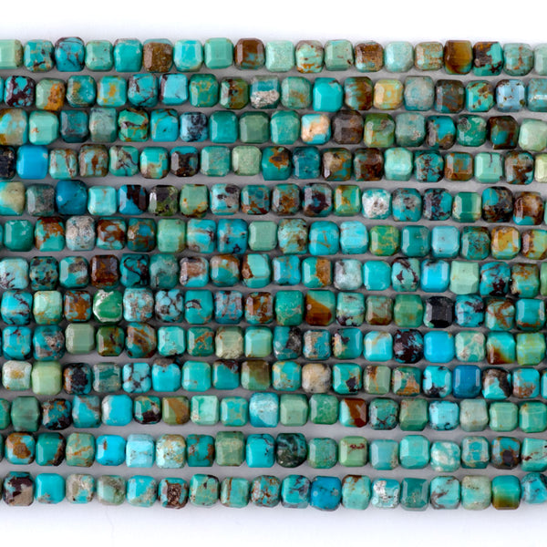 Hubei Turquoise 3mm Table Cut Cube A Grade - 15-16 Inch