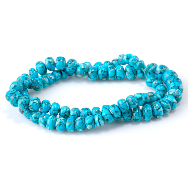 Turquoise Composite 5x8-7x10mm Irregular Rondelle - 15-16 Inch