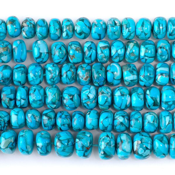 Turquoise Composite 5x8-7x10mm Irregular Rondelle - 15-16 Inch