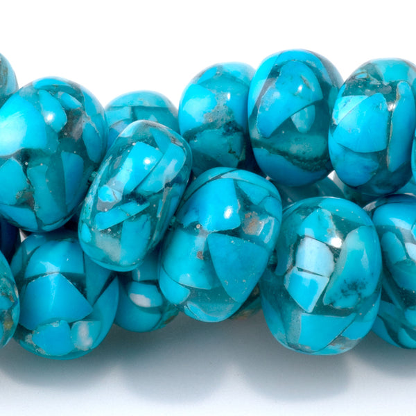 Turquoise Composite 5x8-7x10mm Irregular Rondelle - 15-16 Inch