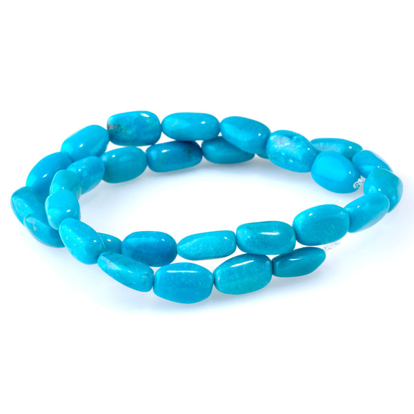 Anhui Turquoise 8-9mm Flat Nugget - 15-16 Inch