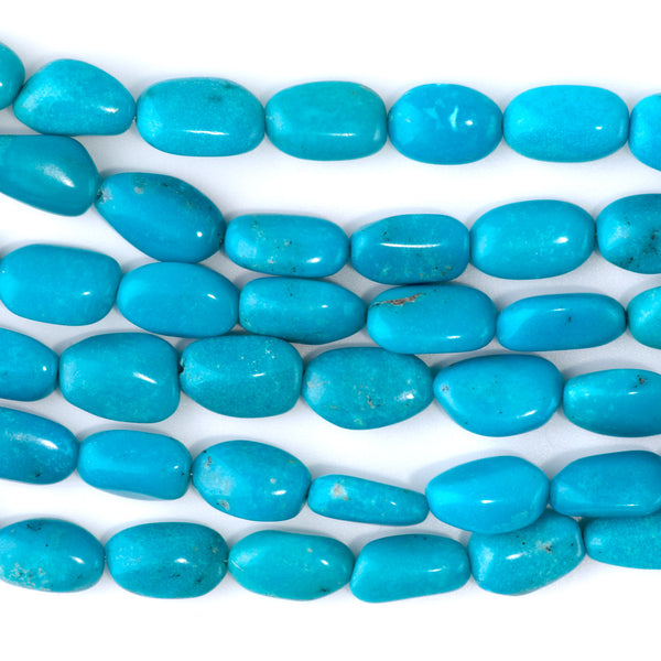 Anhui Turquoise 8-9mm Flat Nugget - 15-16 Inch