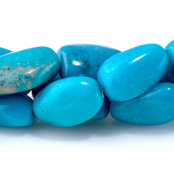 Anhui Turquoise 8-9mm Flat Nugget - 15-16 Inch