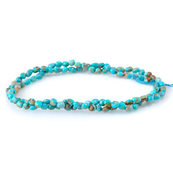Kingman Turquoise 3-4mm Blue/Green Pebble - 15-16 Inch